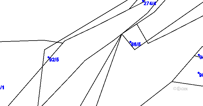 Parcela st. 274/5 v KÚ Kleštěnice, Katastrální mapa