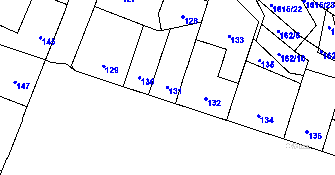 Parcela st. 131 v KÚ Komárov u Hořovic, Katastrální mapa
