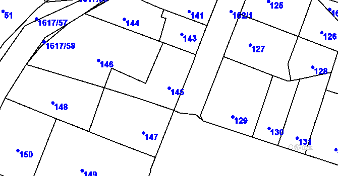 Parcela st. 145 v KÚ Komárov u Hořovic, Katastrální mapa