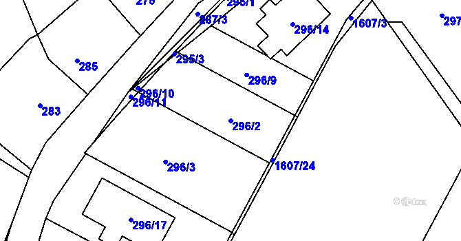 Parcela st. 296/2 v KÚ Komárov u Hořovic, Katastrální mapa