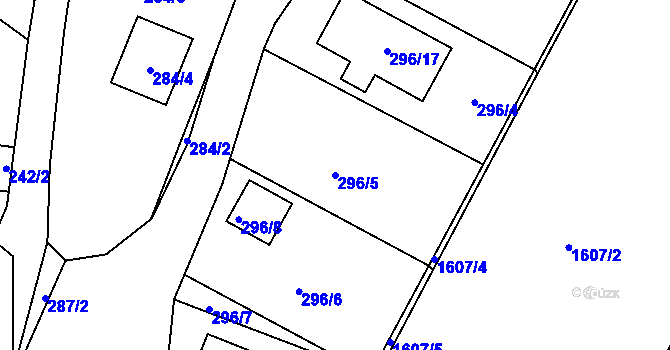 Parcela st. 296/5 v KÚ Komárov u Hořovic, Katastrální mapa