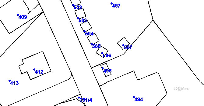 Parcela st. 506 v KÚ Komárov u Hořovic, Katastrální mapa