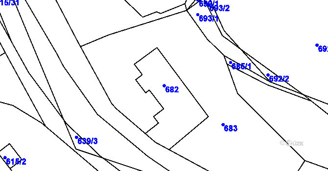 Parcela st. 682 v KÚ Komárov u Hořovic, Katastrální mapa