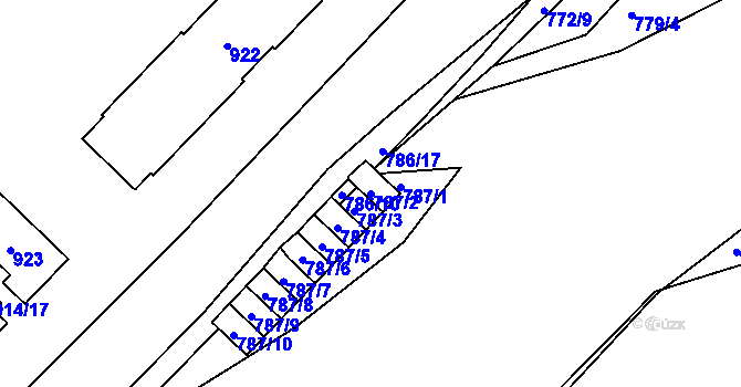 Parcela st. 787/2 v KÚ Komárov u Hořovic, Katastrální mapa