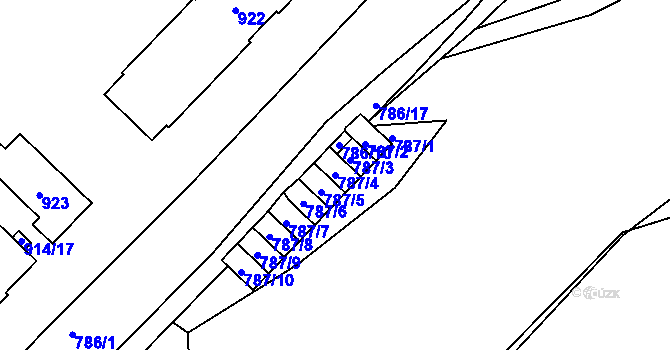 Parcela st. 787/4 v KÚ Komárov u Hořovic, Katastrální mapa