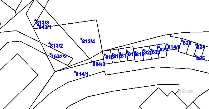 Parcela st. 815 v KÚ Komárov u Hořovic, Katastrální mapa