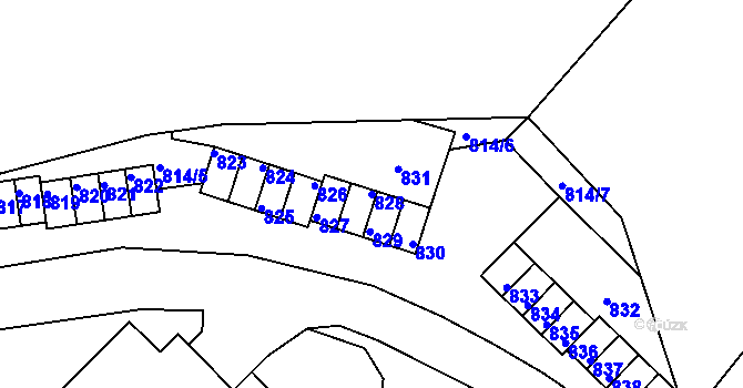 Parcela st. 828 v KÚ Komárov u Hořovic, Katastrální mapa