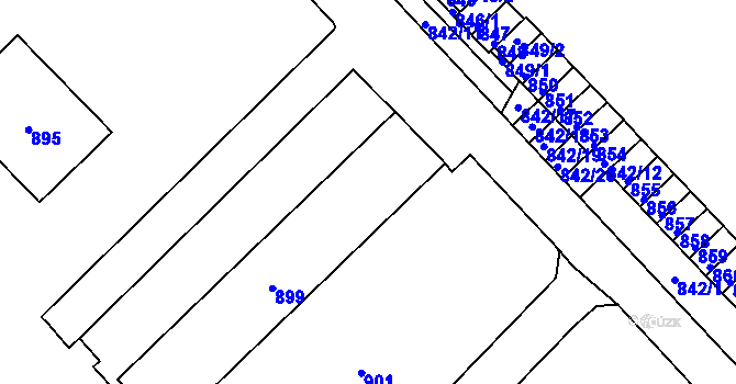Parcela st. 900 v KÚ Komárov u Hořovic, Katastrální mapa