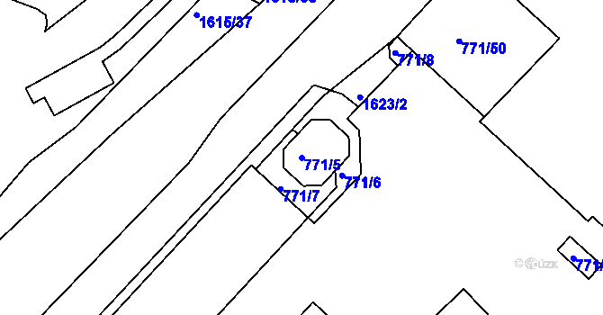 Parcela st. 771/5 v KÚ Komárov u Hořovic, Katastrální mapa