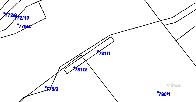 Parcela st. 781/1 v KÚ Komárov u Hořovic, Katastrální mapa