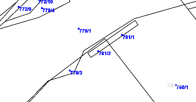 Parcela st. 781/2 v KÚ Komárov u Hořovic, Katastrální mapa