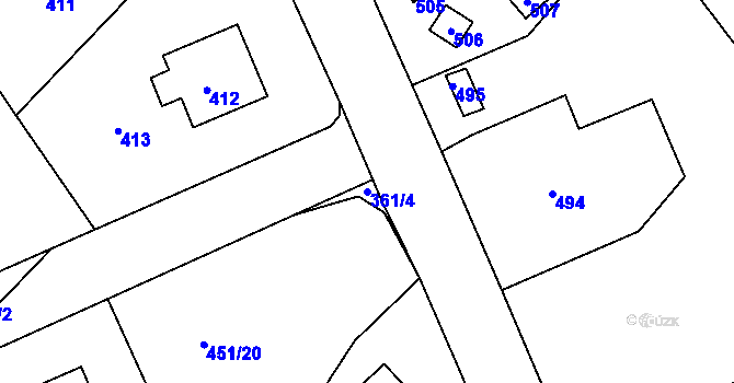 Parcela st. 361/4 v KÚ Komárov u Hořovic, Katastrální mapa
