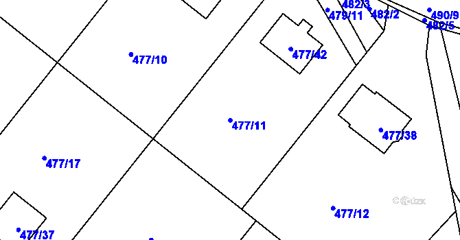 Parcela st. 477/11 v KÚ Komárov u Hořovic, Katastrální mapa