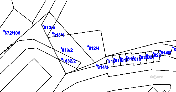 Parcela st. 812/4 v KÚ Komárov u Hořovic, Katastrální mapa