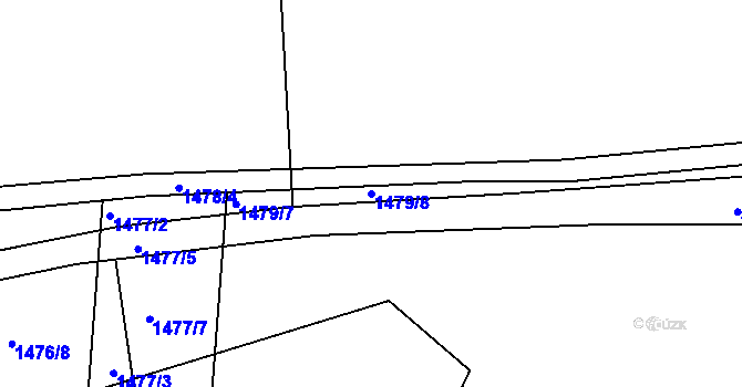 Parcela st. 1479/8 v KÚ Komárov u Hořovic, Katastrální mapa