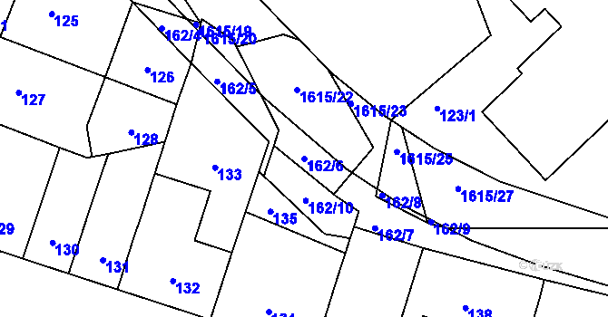 Parcela st. 162/6 v KÚ Komárov u Hořovic, Katastrální mapa