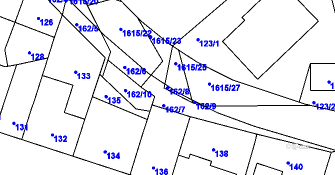 Parcela st. 162/8 v KÚ Komárov u Hořovic, Katastrální mapa