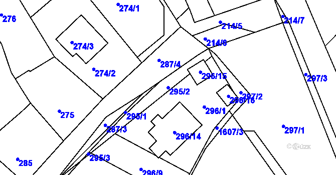 Parcela st. 295/2 v KÚ Komárov u Hořovic, Katastrální mapa