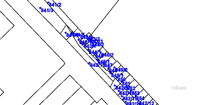 Parcela st. 846/2 v KÚ Komárov u Hořovic, Katastrální mapa