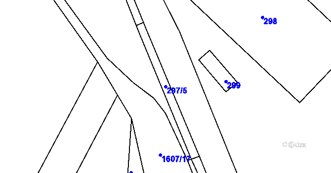 Parcela st. 297/5 v KÚ Komárov u Hořovic, Katastrální mapa