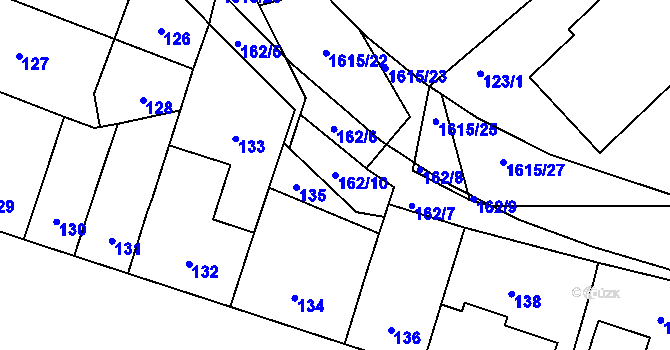 Parcela st. 162/10 v KÚ Komárov u Hořovic, Katastrální mapa