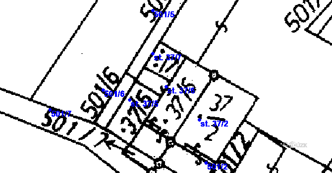 Parcela st. 37/6 v KÚ Komárov u Soběslavi, Katastrální mapa