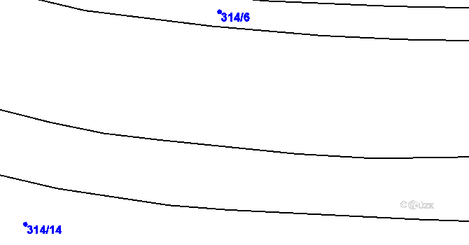 Parcela st. 314/25 v KÚ Komárov u Štědré, Katastrální mapa