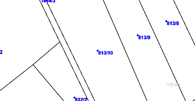 Parcela st. 813/10 v KÚ Komárov u Štědré, Katastrální mapa