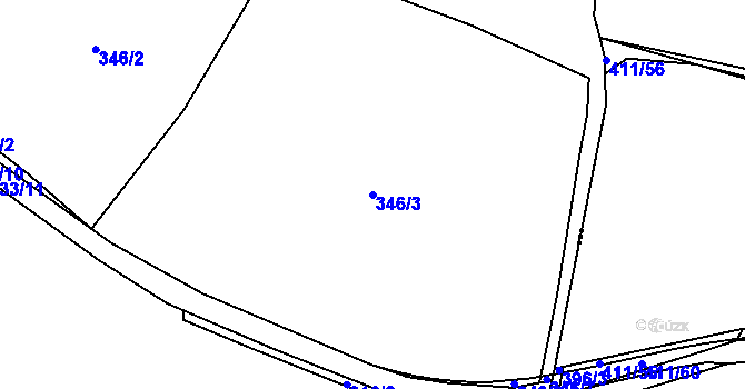 Parcela st. 346/3 v KÚ Smilov u Štědré, Katastrální mapa