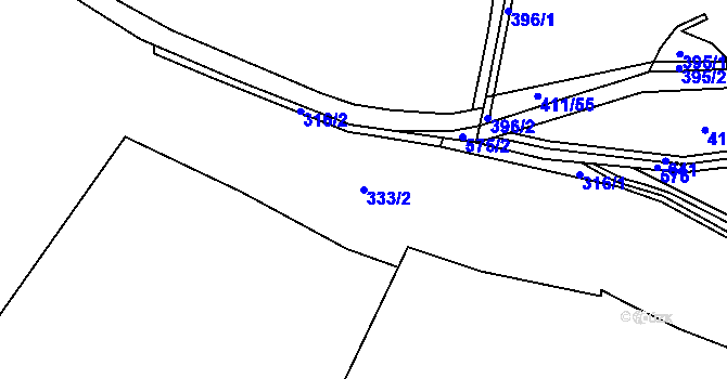 Parcela st. 333/2 v KÚ Smilov u Štědré, Katastrální mapa