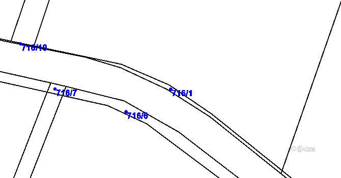 Parcela st. 716/1 v KÚ Komárov u Holic, Katastrální mapa