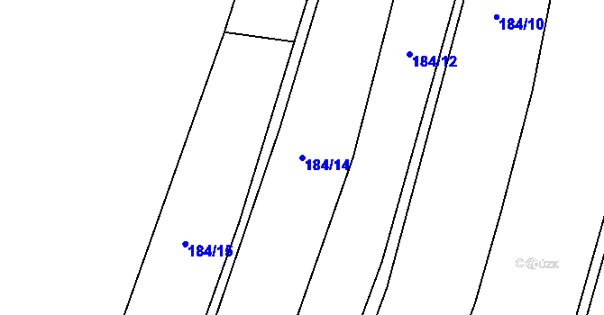 Parcela st. 184/14 v KÚ Komárov u Holic, Katastrální mapa