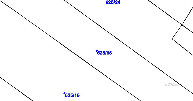 Parcela st. 625/15 v KÚ Komárov u Holic, Katastrální mapa