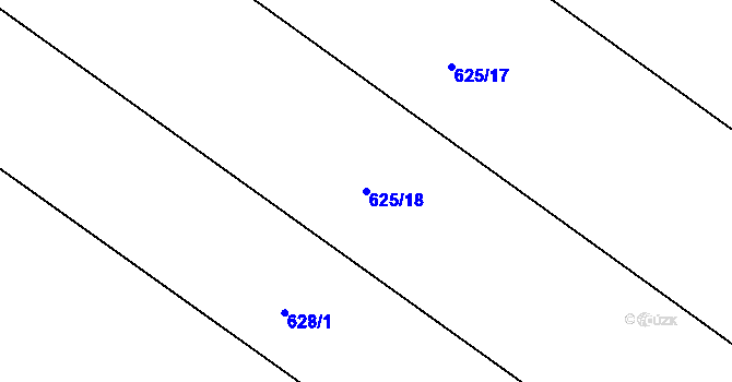 Parcela st. 625/18 v KÚ Komárov u Holic, Katastrální mapa