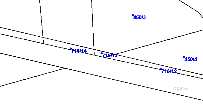 Parcela st. 716/13 v KÚ Komárov u Holic, Katastrální mapa