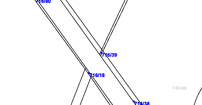 Parcela st. 716/39 v KÚ Komárov u Holic, Katastrální mapa