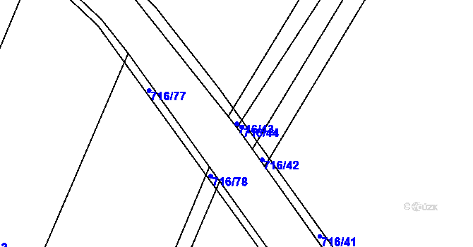 Parcela st. 716/43 v KÚ Komárov u Holic, Katastrální mapa