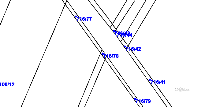 Parcela st. 716/78 v KÚ Komárov u Holic, Katastrální mapa