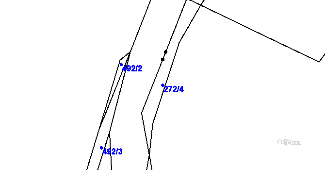 Parcela st. 272/4 v KÚ Komárov u Přelouče, Katastrální mapa