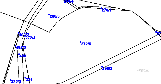 Parcela st. 272/5 v KÚ Komárov u Přelouče, Katastrální mapa