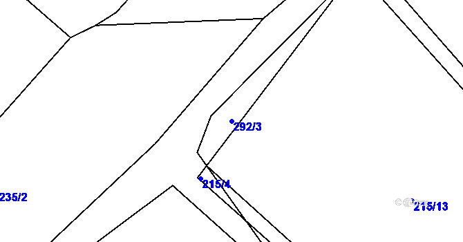 Parcela st. 292/3 v KÚ Komárov u Přelouče, Katastrální mapa