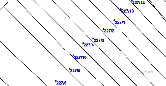 Parcela st. 227/4 v KÚ Komárov u Napajedel, Katastrální mapa