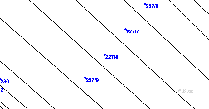 Parcela st. 227/8 v KÚ Komárov u Napajedel, Katastrální mapa