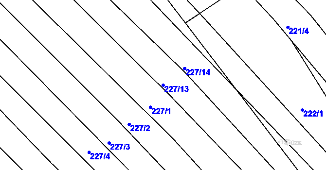 Parcela st. 227/13 v KÚ Komárov u Napajedel, Katastrální mapa