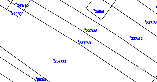 Parcela st. 237/39 v KÚ Komárov u Napajedel, Katastrální mapa