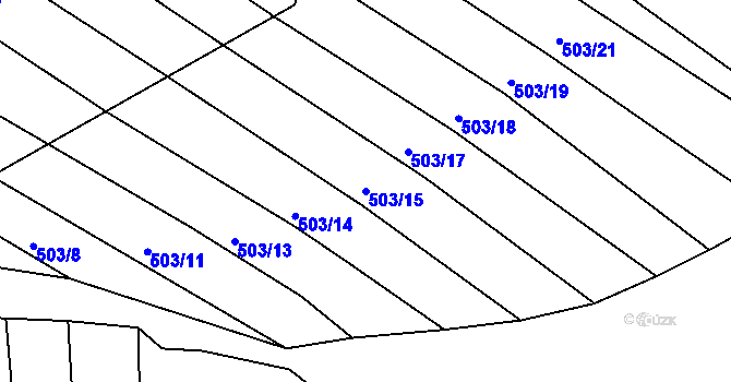 Parcela st. 503/15 v KÚ Komárov u Napajedel, Katastrální mapa