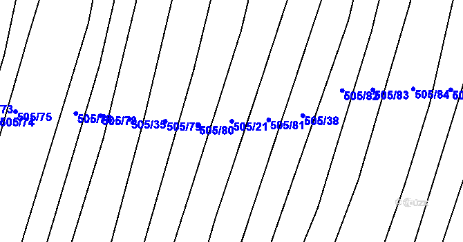 Parcela st. 505/21 v KÚ Komárov u Napajedel, Katastrální mapa