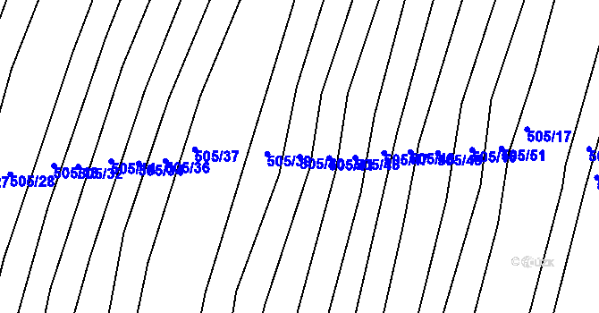 Parcela st. 505/40 v KÚ Komárov u Napajedel, Katastrální mapa