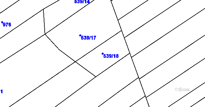 Parcela st. 539/18 v KÚ Komárov u Napajedel, Katastrální mapa