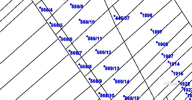 Parcela st. 569/12 v KÚ Komárov u Napajedel, Katastrální mapa